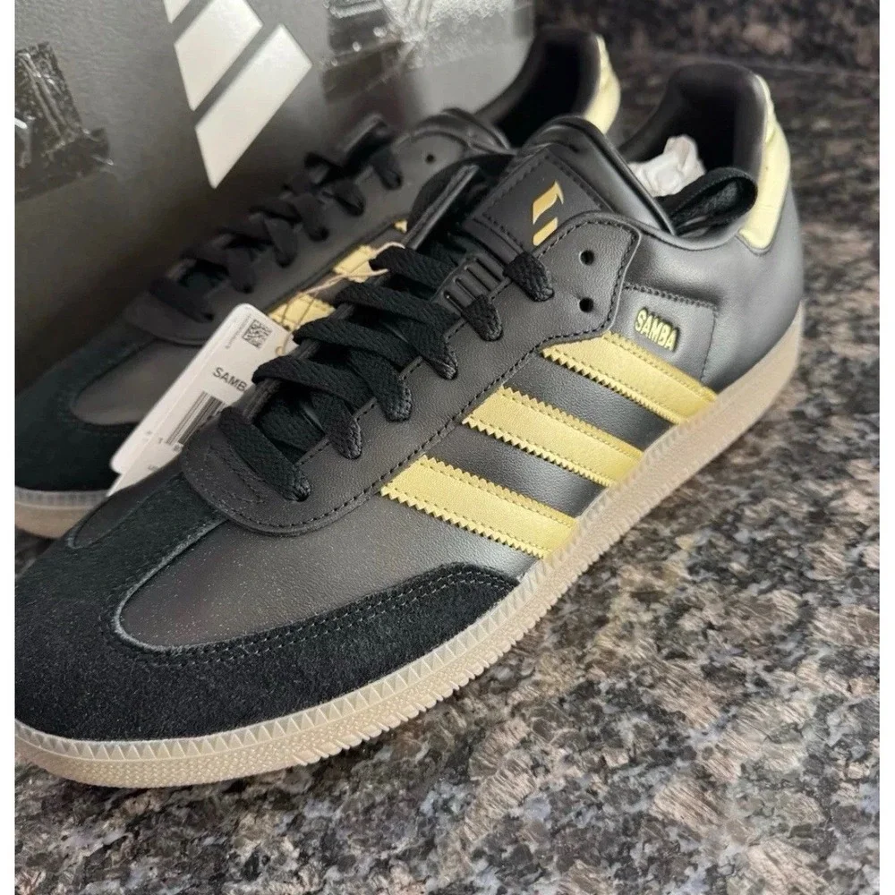 Adidas Samba Messi Core Black Gold Metallic IH8159 Mens 11 lady 12 Soccer Shoes